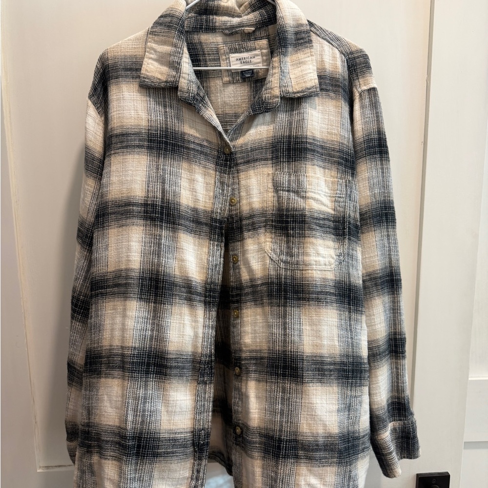 Plaid Button-Up Shirt